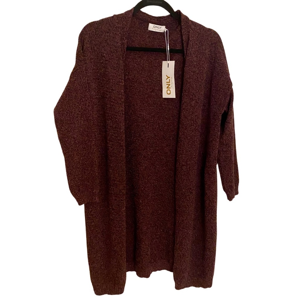 Brand New Long Knit Pomegranate Cardigan by ONLY